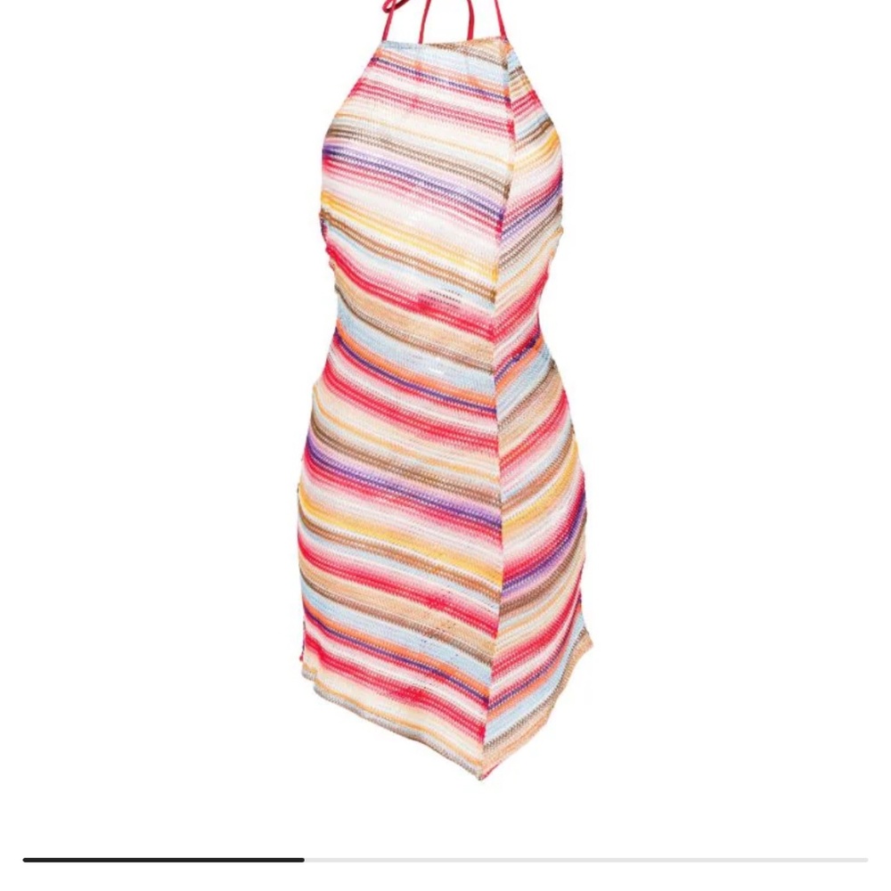 Missoni striped crochet-knit beach dress